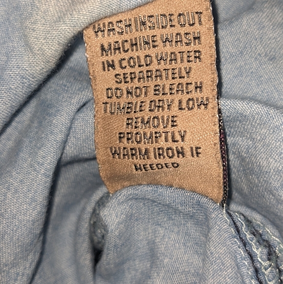 Highway Jeans Washed Button Down Collared Blouse - Picture 5 of 6